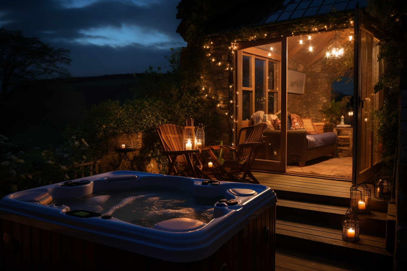 hot tub in the night